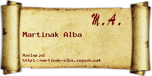 Martinak Alba névjegykártya